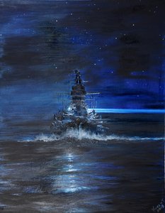 IJN Kirishima bij Guadalcanal, 1942 door Vincent Alexander Booth